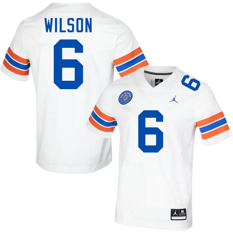 #6 Dallas Wilson Gators Jersey,Florida Gators College Football Jerseys Stitched-Throwback White